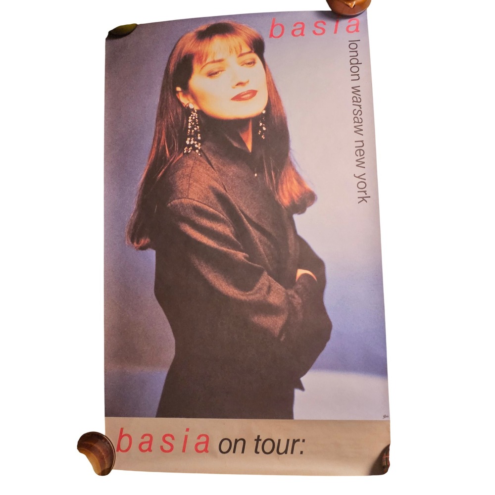 Basia London Warsaw New York Original 1990 Tour Promo Poster 23x39 Epic Records